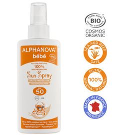 Alphanova Sun Alphanova Sun Sun zonnebrand spray SPF50 baby zonder parfum (125ml)