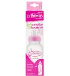 Dr Brown's Options+ overgangsfles smalle hals roze 250ml (1st) 1st thumb