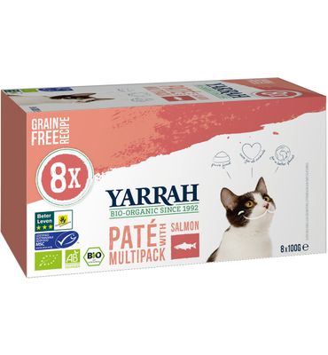 Yarrah Multipack kat met pate en zalm bio (8x100g) 8x100g