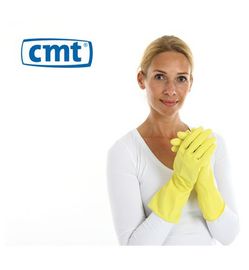 Cmt Cmt Huishoudhandschoen rubber geel maat L (1paar)