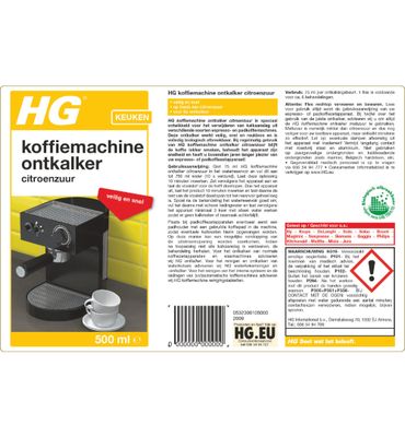HG Koffiemachine ontkalker citroenzuur (500ml) 500ml