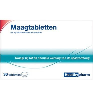 Healthypharm Maagtabletten calcium carbonaat (36tb) 36tb