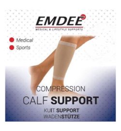 Emdee Emdee Elastische ondersteuning kuit huidkleur maat L (1st)