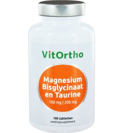 Vitortho VitOrtho Magnesium bisglycinaat 100 mg en taurine 200 mg (100tb)