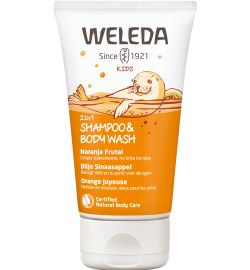Weleda Weleda Kids 2-in-1 shampoo & bodywash blije sinaasappel (150ml)