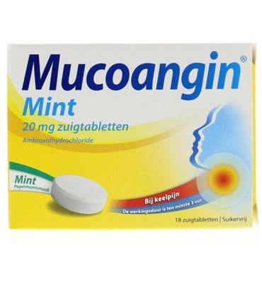 Mucoangin Mint suikervrij 20mg (18zt) 18zt