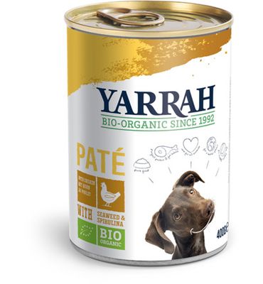 Yarrah Hond pate met kip bio (400g) 400g