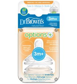 Dr Brown's Dr Brown's Options+ speen fase 2 brede halsfles (2st)