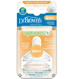 Dr Brown's Dr Brown's Options+ speen fase 3 brede halsfles (2st)