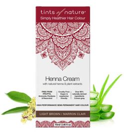 Tints Of Nature Tints Of Nature Henna cream light brown semi permanent (70ml)