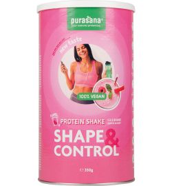 Purasana Purasana Shape & control proteine shake aardbei-framboos (350g)