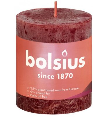 Bolsius Rustiekkaars shine 80/68 velvet red (1st) 1st
