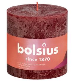 Bolsius Bolsius Rustiekkaars shine 100/100 velvet red (1st)