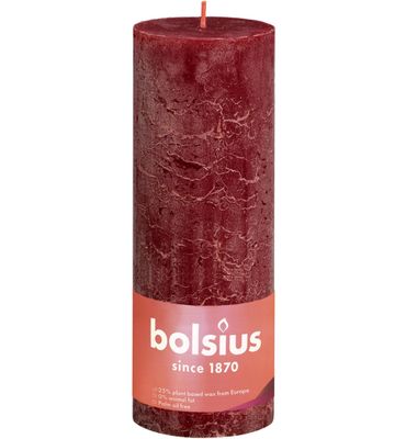 Bolsius Rustiekkaars shine 190/68 velvet red (1st) 1st