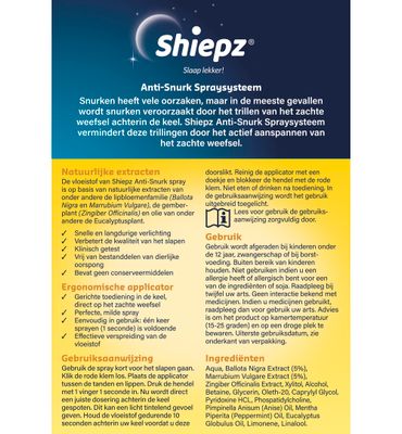 Shiepz Anti-snurk spraysysteem (45ml) 45ml
