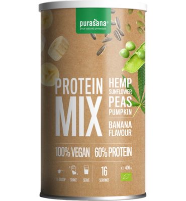 Purasana Protein mix pea sunflower hemp banana vegan bio (400g) 400g