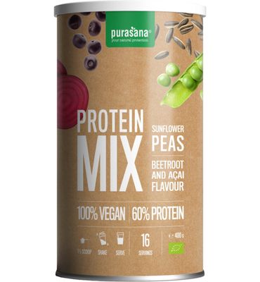 Purasana Protein mix pea sunflower beetroot acai vegan bio (400g) 400g