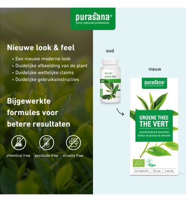 Purasana Groene thee/the vert vegan bio (120vc) 120vc