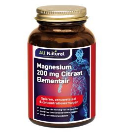All Natural All Natural Magnesium citraat 200mg element (120tb)