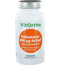 Vitortho VitOrtho Foliumzuur 400 mcg met vitamine B12 (60tb)