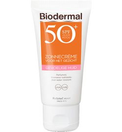 Biodermal Biodermal Zonnecreme gezicht SPF50+ gevoelige huid (50ml)