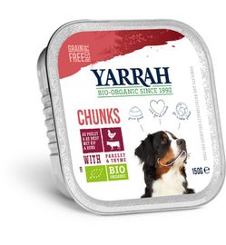 Yarrah Yarrah Hondenvoer chunks met kip en rund bio (150g)