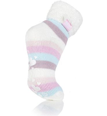 Heat Holders Ladies lounge socks 4-8 37-42 cream stripe (1paar) 1paar