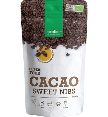 Purasana Cacao nibs gezoet panela/eclats feves sucres bio (200g) 200g