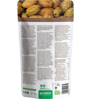 Purasana Cacao nibs gezoet panela/eclats feves sucres bio (200g) 200g