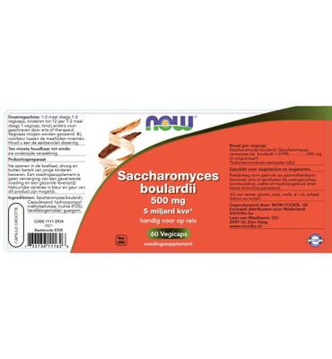 Now Saccharomyces Boulardii 500 mg null